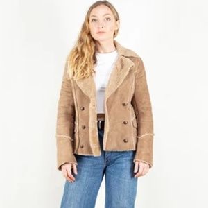 Sheepskin Shearling Vintage Suede Jacket